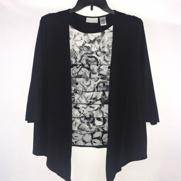 Alfred Dunner Sweaters - Alfred Dunner Cardigan B/I Tank & Necklace